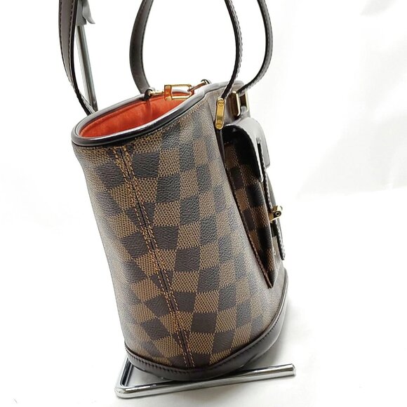 Authentic Louis Vuitton Manosque PM Brown Damier Hand Bag mn780-112525 - Picture 4 of 16